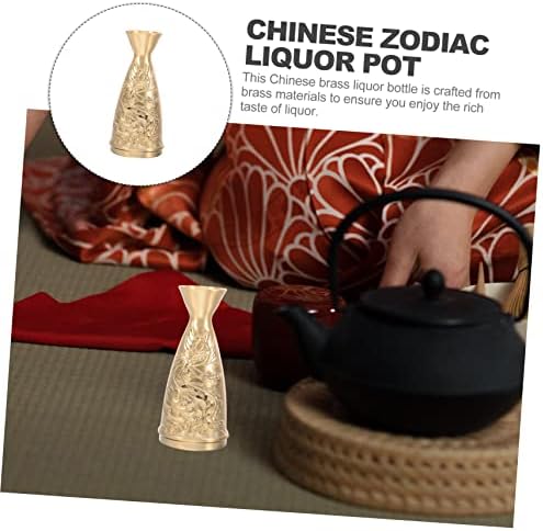 Antique Brass Wine Decanter Decorative Centerpiece for Office Living Room