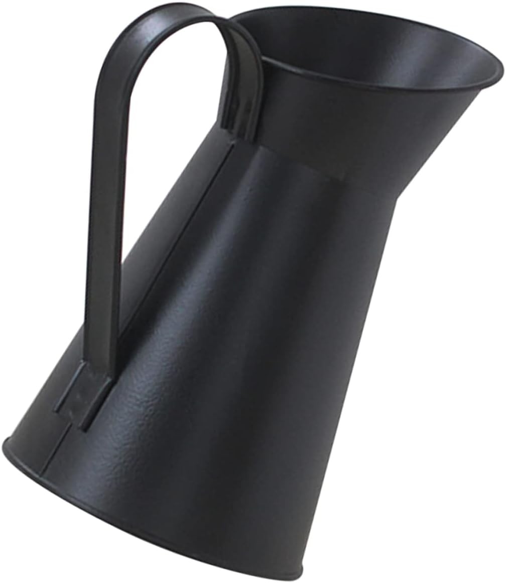 Vintage Iron Vase with Matte Finish Rustic Design