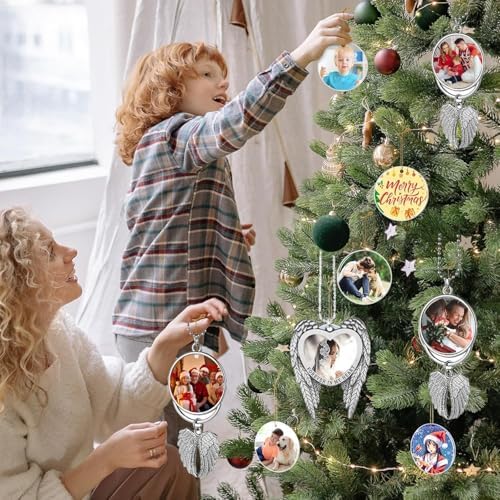 6 Piece Sublimation Angel Wing Ornament Blanks with Photo Area