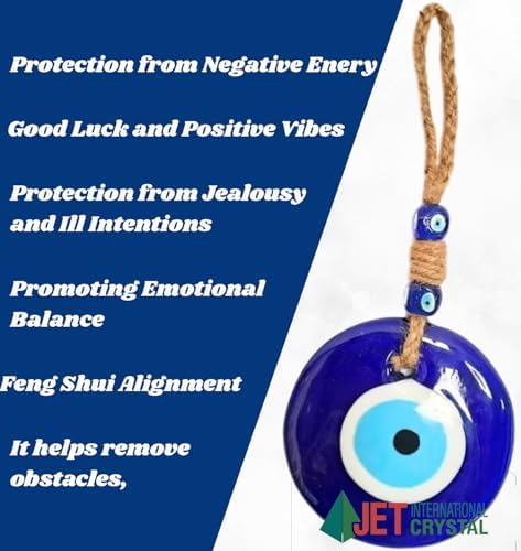 Evil Eye Wall Hanging 5 Inch Blue Glass Protection Amulet