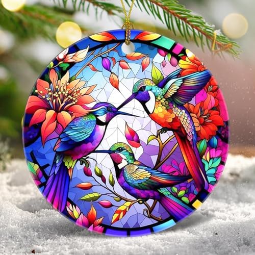 Ceramic Hummingbird Christmas Tree Ornament Decor