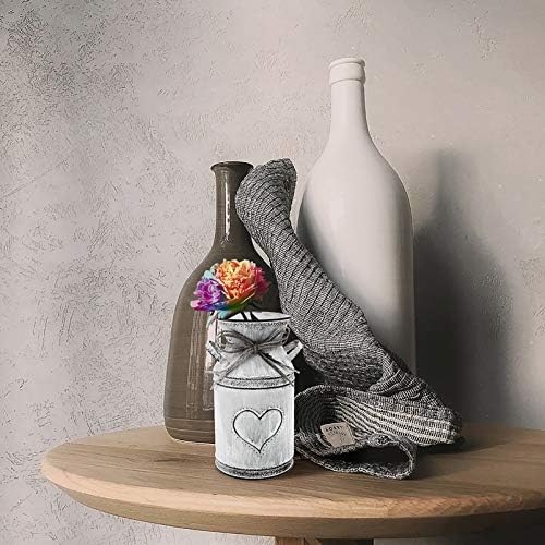 Vintage Tin Vase for Flowers - Rustic Heart Shaped Decor