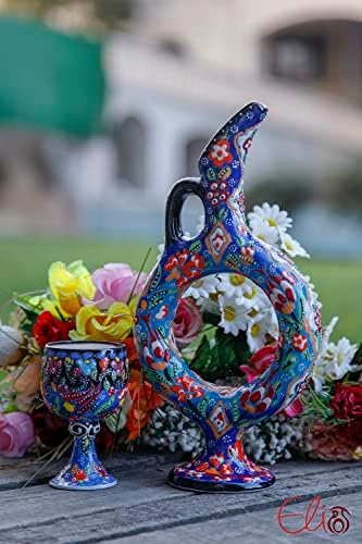 EliPOT Ceramic Vase Large Hittite Style Blue