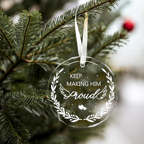 Keep Making Him Proud Memorial Ornament for Women