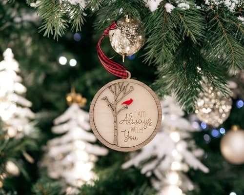 AXAHUHA Cardinal Memorial Christmas Ornament with Always with You Engraving
