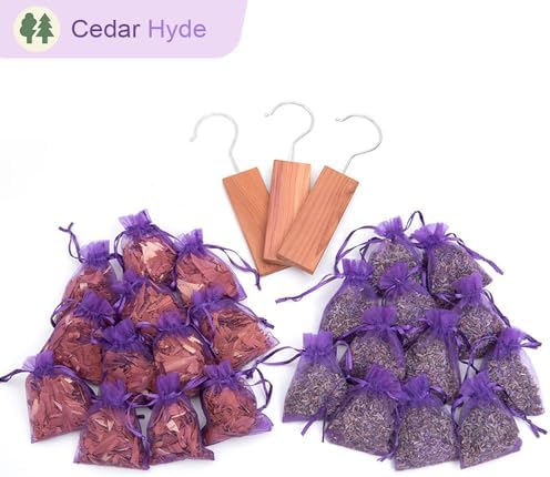 CEDAR HOME Cedar Hyde 12 Lavender 12 Cedar Sachets Set