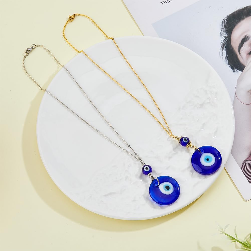 SUPERFINDINGS 2Pcs Evil Eye Hanging Ornaments for Car and Home Decor