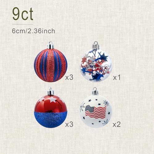 DecorbyHannah 4th of July Tree Decorations Red White Blue