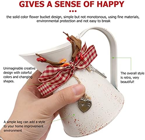 Happyyami Rustic Metal Vase with Handle