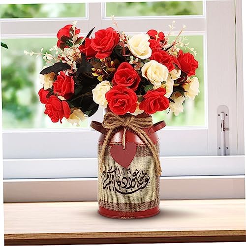 Rustic Vintage Iron Flower Bucket Pot Dried Flower Container