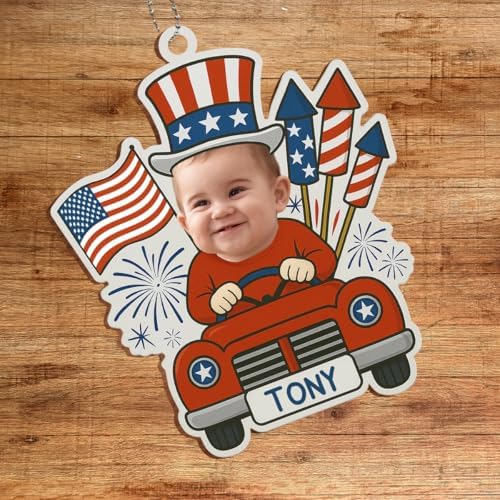 Customizable Baby 4th of July Car Hanging Ornament