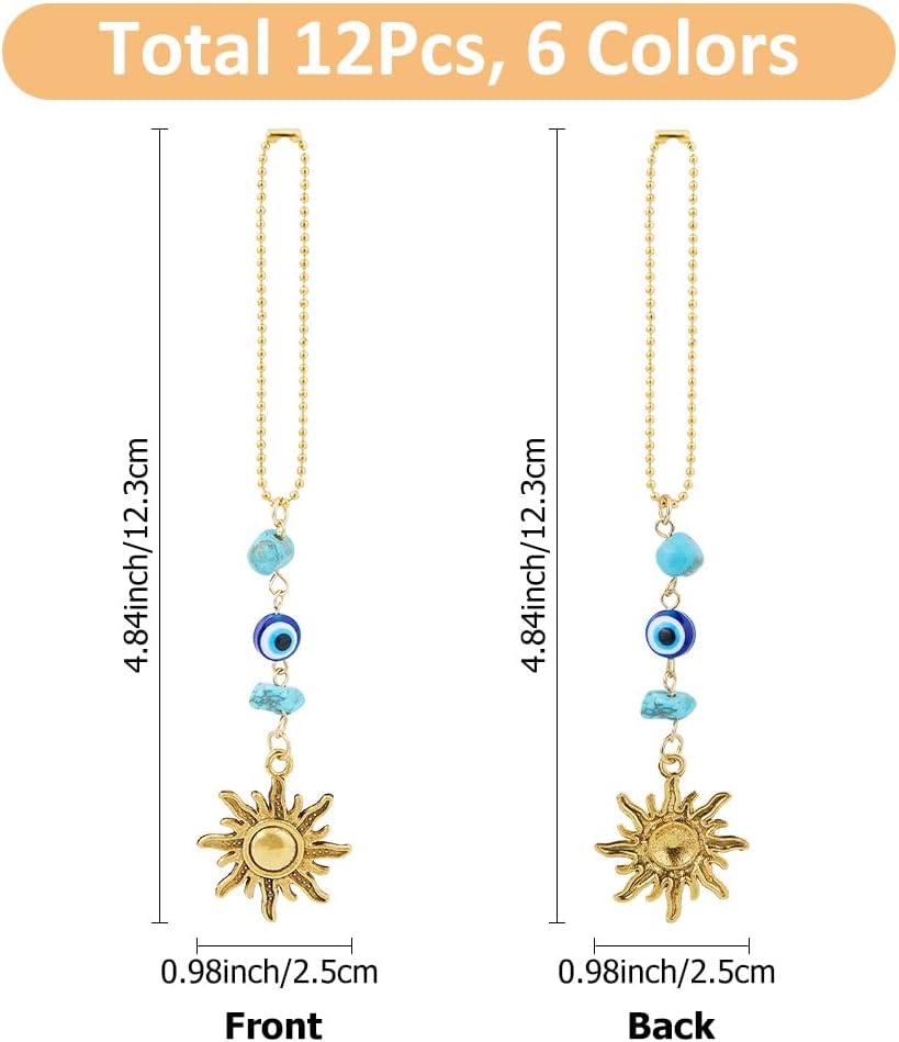 12Pcs Evil Eye Hanging Charms for Car Window Door Frame Balcony