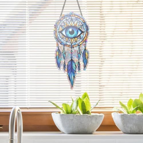 Fantasy Devil Eye Sun Catcher Colorful Stained Glass Decor