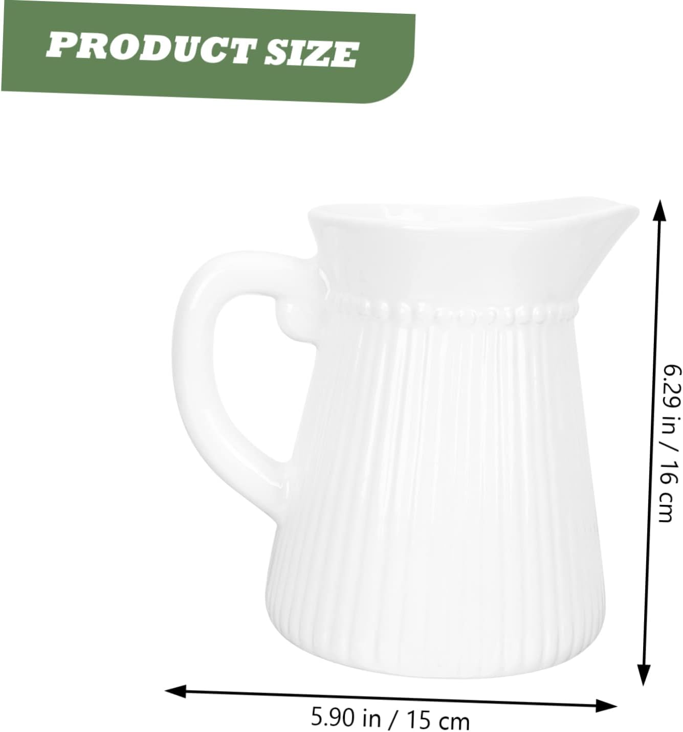 STOBAZA White Kettle Shape Ceramic Flower Vase