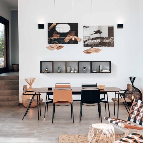 Kaboon Wall Mount Shelf Set of 3 Floating Cube Shelves Large Size Black