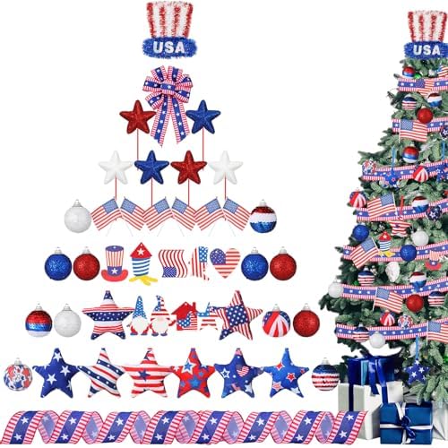 43 Pcs USA Hat Style Tree Decorations