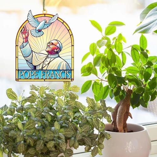 Pope Francis Memorial Suncatcher 5-Inch Acrylic Decoration