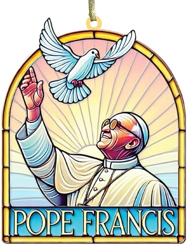 Pope Francis Memorial Suncatcher 5-Inch Acrylic Decoration