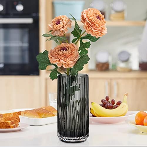 Vintage Striped Glass Flower Vase 75 Inch