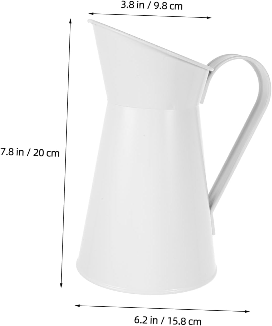 Retro Flower Jug Iron Vase with Side Handle for Balcony and Desktop Display