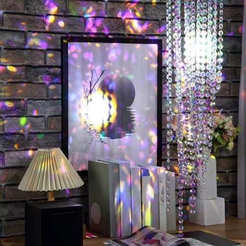 33 Ft Clear Acrylic Diamond Bead Garland for Wedding and Holiday Decor