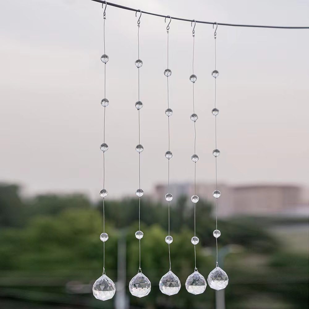 Crystal Beaded Strands with Clear Glass Beads for Wedding and Home Decor