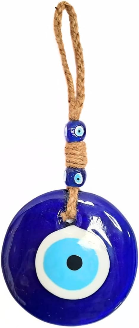 Evil Eye Wall Hanging 5 Inch Blue Glass Protection Amulet