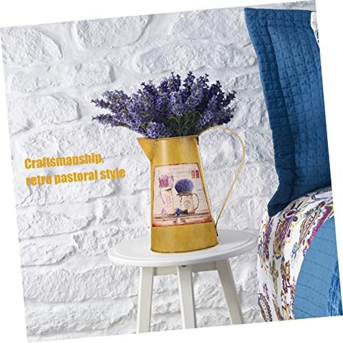 Vintage Wrought Iron Flower Arrangement Bucket Decorative Vase for Home Garden and Wedding Centerpieces