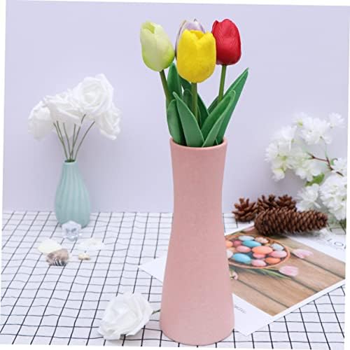 Home Ceramic Flower Vase in Light Pink for Decor