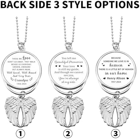 Personalized Photo Memorial Car Pendant - Angel Wings Keychain