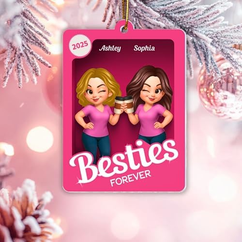 Besties Sisters 3D Pink Toy Box Acrylic Ornament