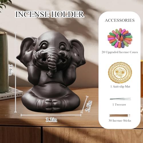Comeon Backflow Incense Burner Set with Mat and Tweezers