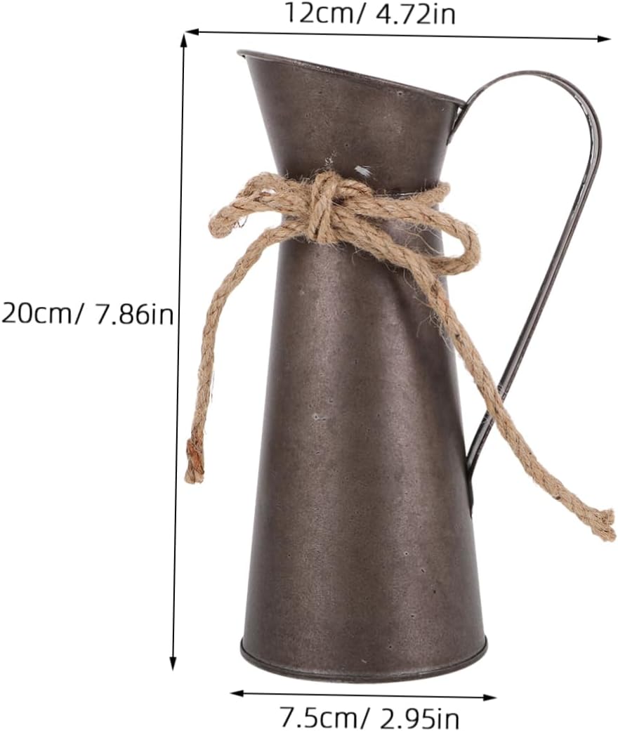 Retro Decorative Metal Flower Vase for Home and Outdoor Use