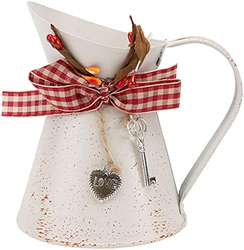 Happyyami Rustic Metal Vase with Handle
