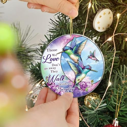 Hummingbird Memorial Christmas Ornament 2024 Sympathy Gift for Loss of Loved One Loving Memorial Decor