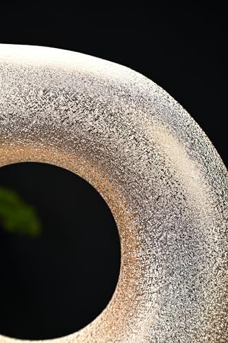 Set of 2 Donut Shape Gold Ceramic Vases