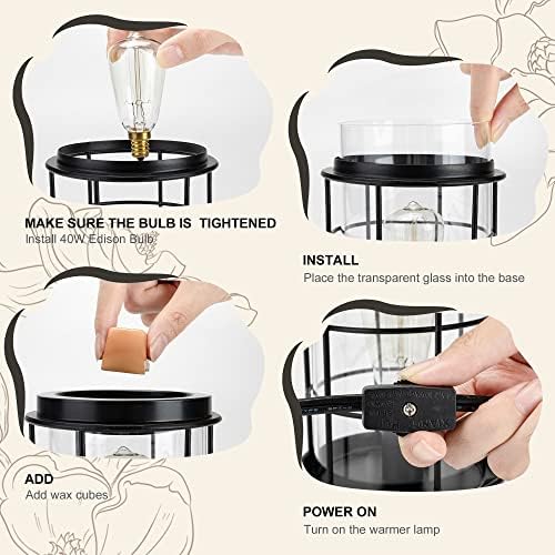 Electric Wax Melt Warmer with Vintage Light Bulbs