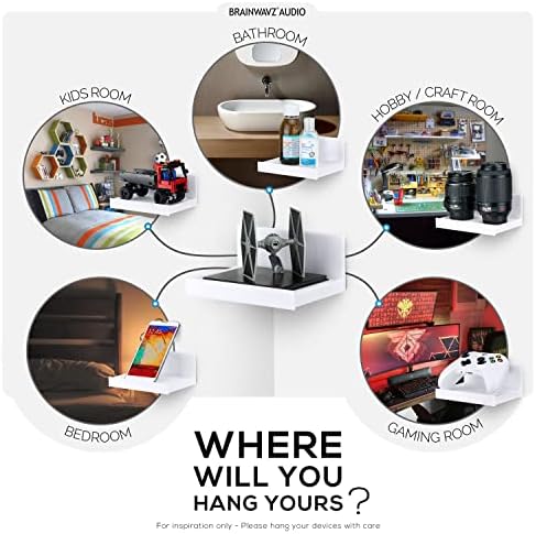 Brainwavz 54 Inch Adhesive Floating Shelf for Speakers Books Plants Cameras Toys Decor