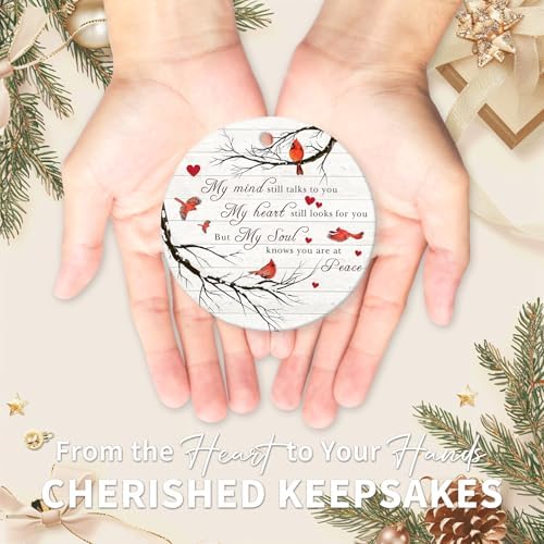 My Mind Still Talks to You Cardinal Circle Ceramic Christmas Ornament