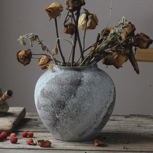 Rustic Distressed Large Ceramic Vase for Home Decor