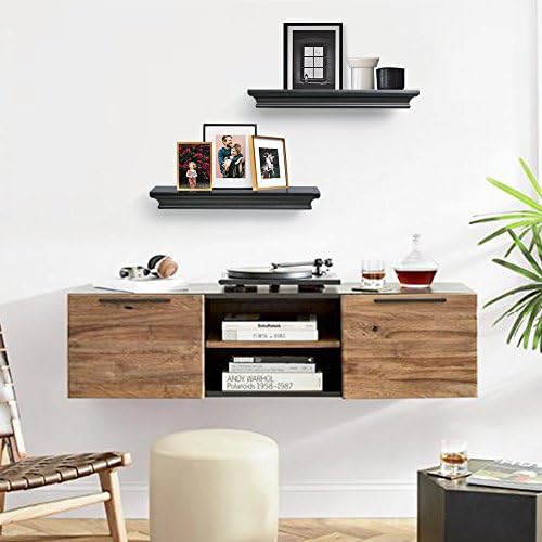 AHDECOR Black Floating Shelves Set of 2