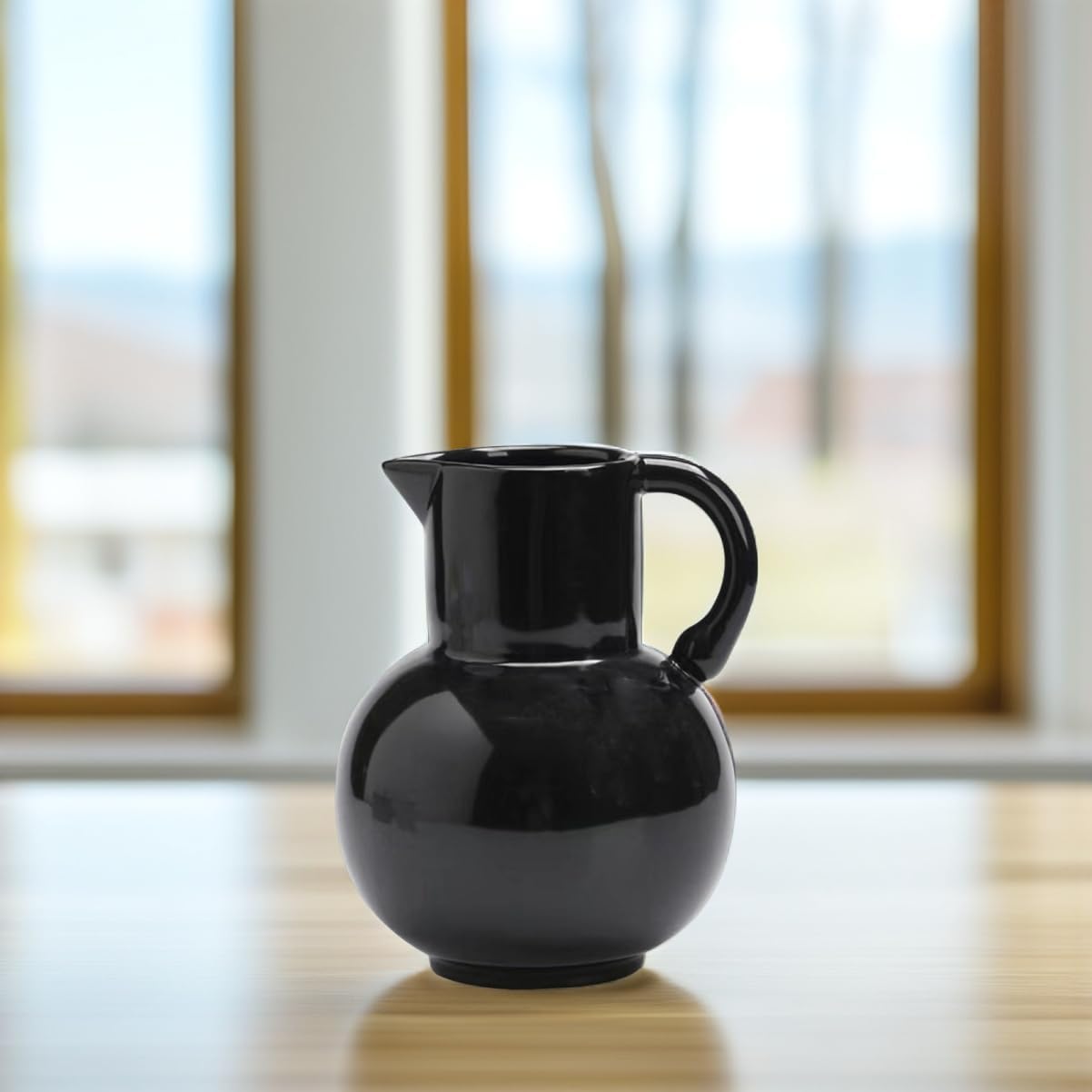 Farmhouse Ceramic Pitcher Vase for Dried Flowers and Home Decor