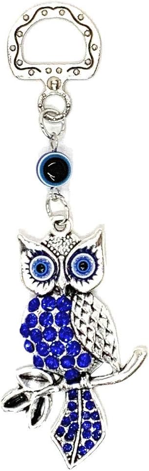 LUCKBOOSTIUM Lucky Silver Owl Evil Eye Pendant