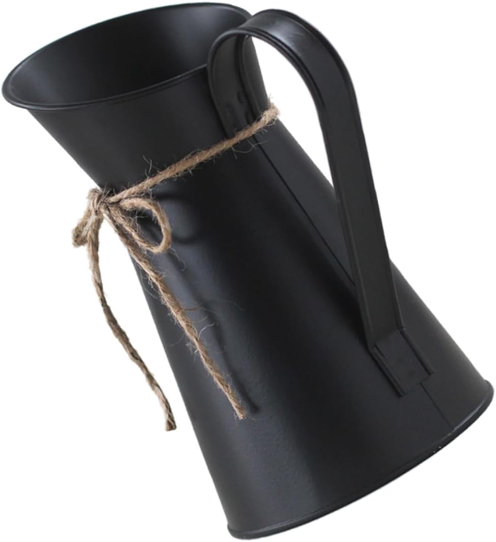 VINTORKY Rustic Metal Flower Vase for Vintage Home Decor