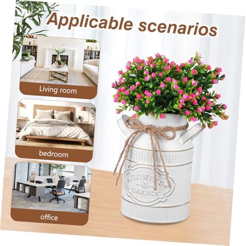 Rustic Galvanized Metal Flower Bucket Vintage Decorative Vase