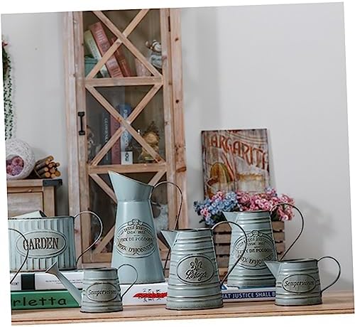 Antique Iron Flowerpot Decorative Vase for Home Office Bonsai Arrangement Vintage Design 2pcs Set