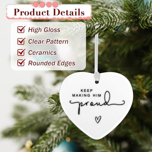 Keep Making Him Proud Memorial Ceramic Pendant for Loss of Loved One