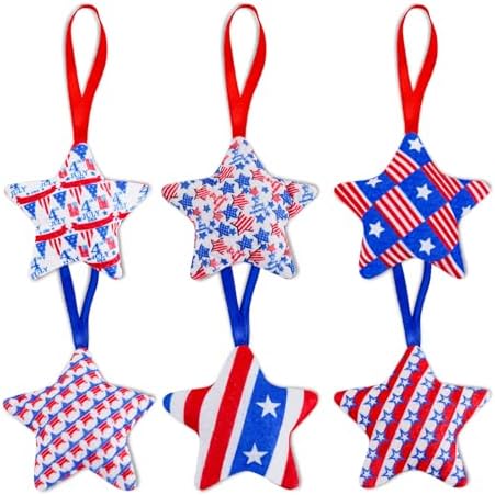 4th of July Felt Stars Hanging Ornament Set of 12