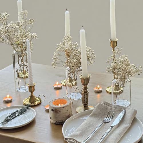 Tahnach Glass Bud Vases Set of 3 Clear Vases for Centerpieces