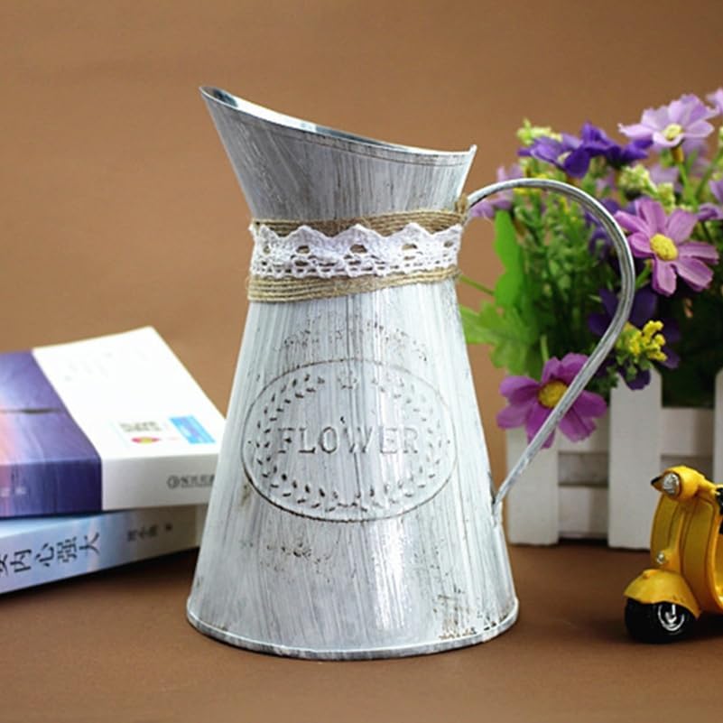 Vintage Iron Watering Can for Indoor Plants and Home Decor